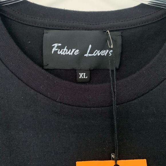 NWT FUTURE LOVERS LONG SLEEVE COTTON XL BLACK ‘FUTURE LOVERS OF TOMORROW’ - Picture 4 of 7